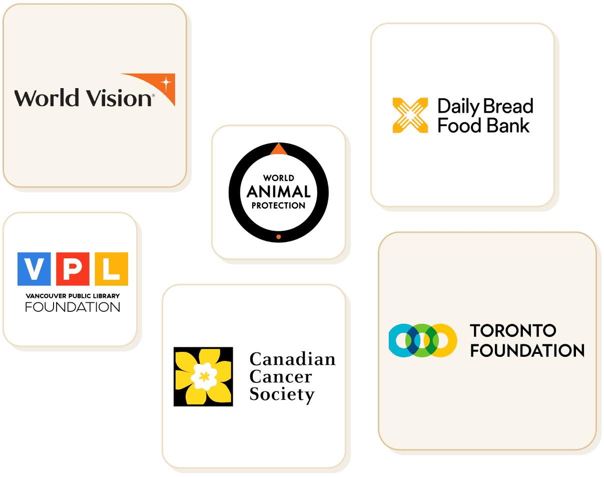 Logos of Epilogue's charity partners